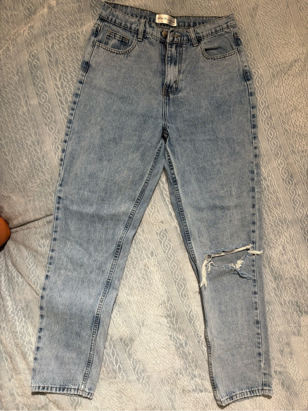High-Rise Light Blue Distressed Women’s Jeans